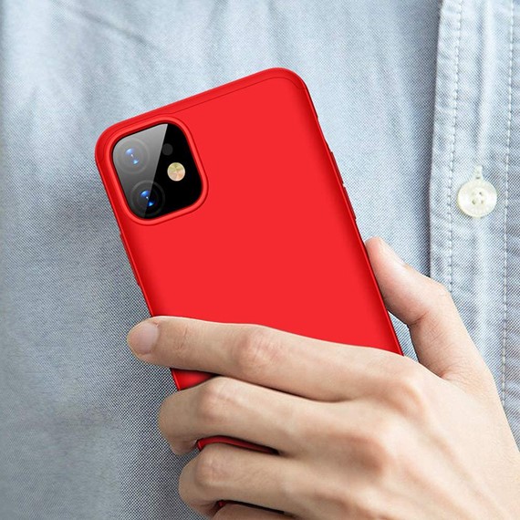 Apple iPhone 11 Kılıf CaseUp Triple Deluxe Shield Kırmızı 5